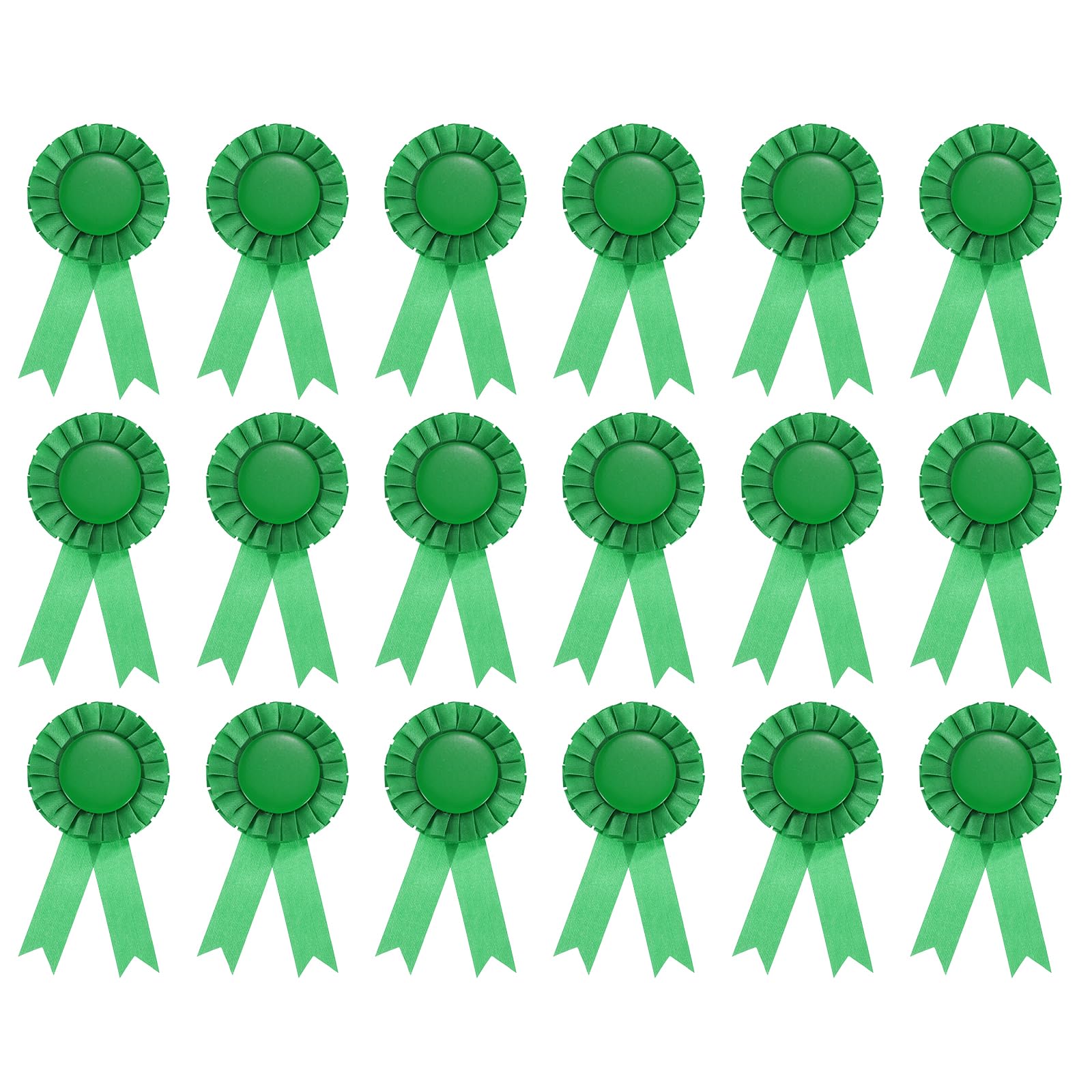 PATIKIL Blank Award Ribbon, 18 Pcs Rosette Ribbon Honorable Prize Recognition Ribbon for DIY, Party, Wedding, Competition, Sport, Green