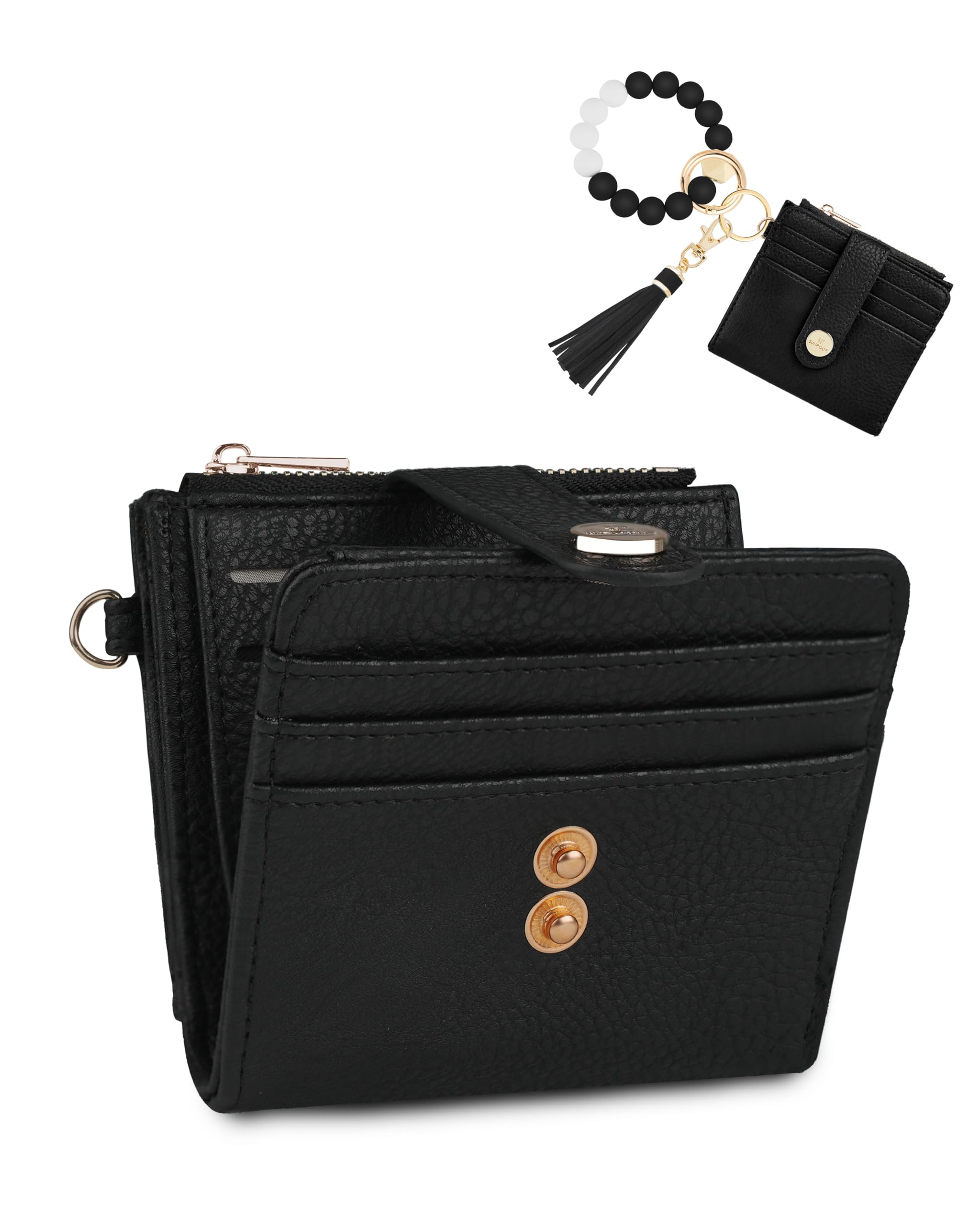 Photo 1 of ***SEE NOTES***
Sunpour Small Wristlet Wallets for Women Keychain Wristlet Wallet RFID Blocking Key Chain Wallet With Zipper Coin Pocket,2 Id Window, cream color