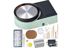 VEVOR Pottery Wheel for Kids and Adults - Complete Pottery Kit with 6" Turntable Clay Art Supplies Sculpting Tools, Mini Clay Making Pottery Wheel with Storage Design, Crafts Christmas Gifts, Green
