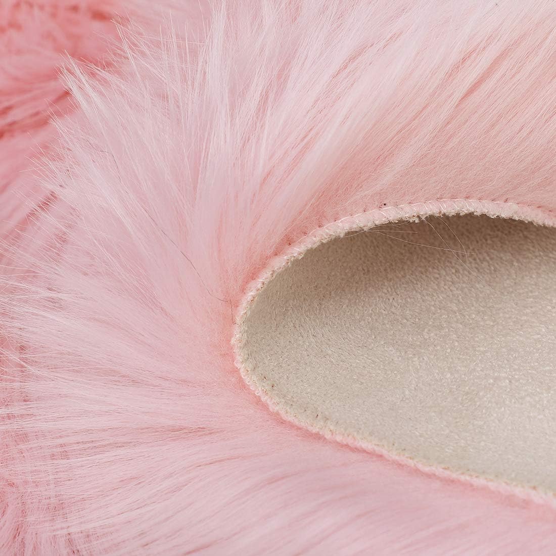 sourcing map Faux Fur Sheepskin Area Rugs, Heart Shaped Shaggy Fluffy Rug for Sofa Living Room Bedroom Floor - Image 4