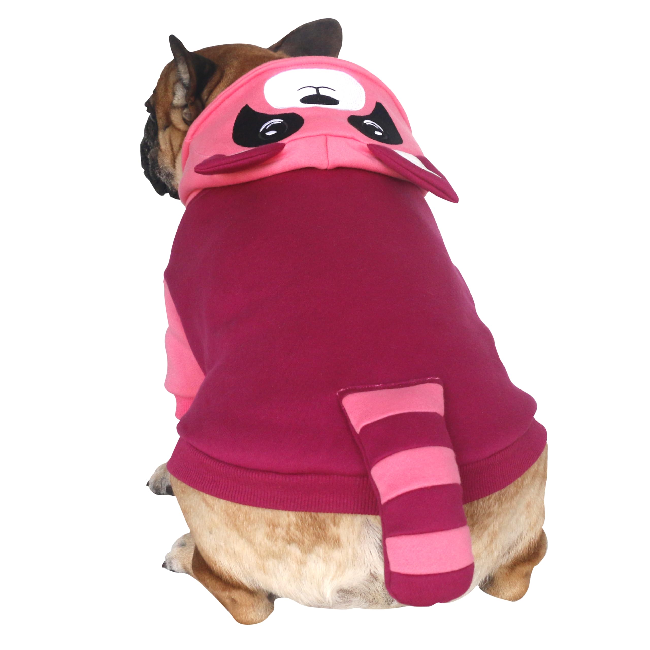 iChoue English Bulldog Raccoon Halloween Costumes Clothes Hoodies for Medium Dogs Cold Weather Winter Coats French Frenchie Pug Pitbull Boston Terrier - Red, XXLarge