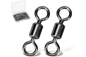 Piscorush Fishing Swivels Rolling Barrel Swivels High Strength Stainless Steel Rolling Swivels Fishing Hook Line Connector Ta