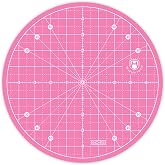 Headley Tools 10"x10" Round Rotating Cutting Mat, Self Healing Mat with 360-Degree Rotation &amp; Anti-Slip Base, Sewing Board Cutting Mat Perfect for Fabric Quilting Leather Hobby Project, Pink