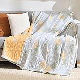 StyleChic 100% Cotton Muslin Throw Blanket King 104"x92", Vintage Indoor and Outdoor Use, Reversible and Breathable Fabric for Yard Picnics, Bedding or Chair Cover