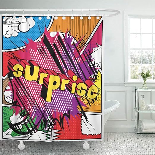 Amazon Com Emvency Waterproof Fabric Shower Curtain Hooks Action