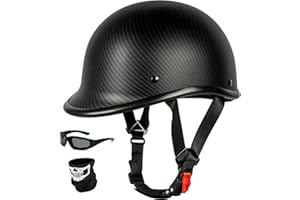 Yesmotor Vintage Motorcycle Half Helmet - Lightweight Low Profile Open-Face Half-Face Helmet – DOT Approved