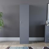 Vida Designs Riano Grey 2 Door Wardrobe 170H x 40W x 53D cm with Shelf & view 2