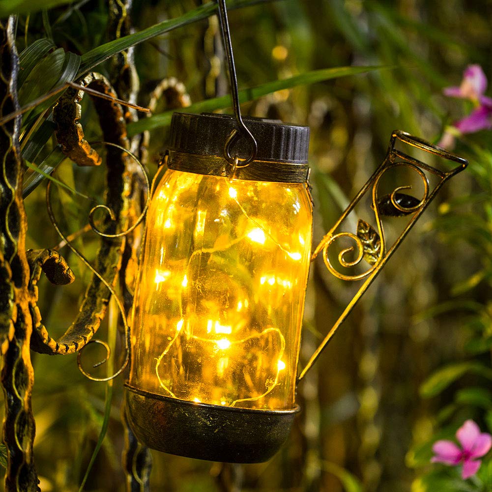 Solar Lantern Outdoor Garden Hanging Lantern Waterproof Solar Table Lamp Lights Warm White for Patio Yard Lawn Party Lanscape Decoration