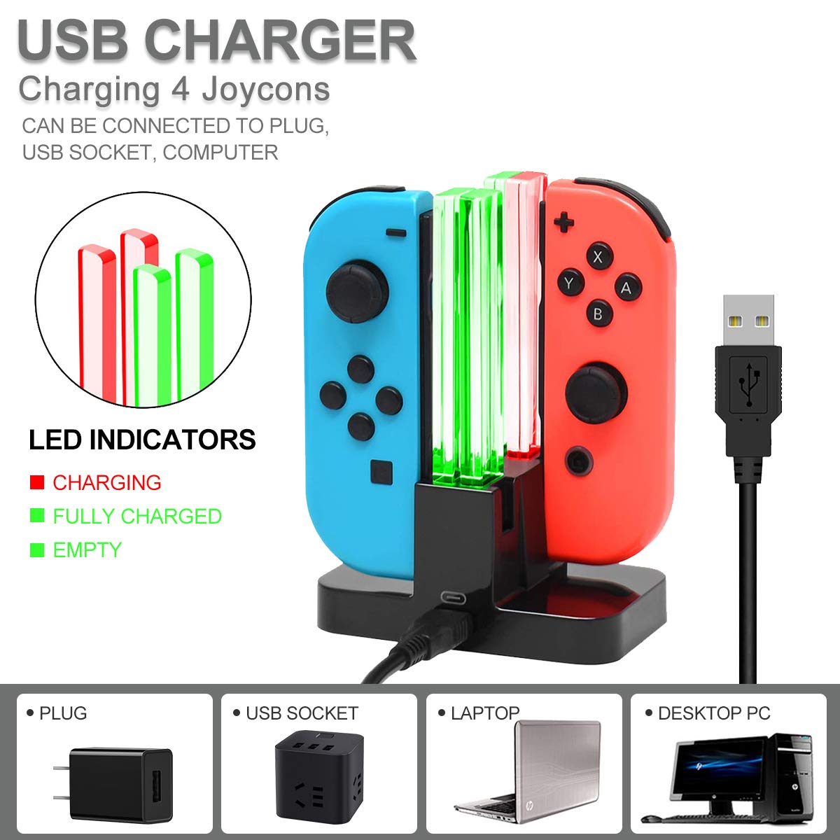 Switch Accessories Bundle, Kit with Carrying Case, Protective Case with Screen Protector, Compact Playstand,Game Case, Joystick Cap, Charging Dock, Grip and Steering Wheel for Nintendo Switch(10-in-1): Video Games