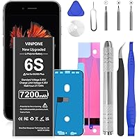 SHENMZ Battery for iPhone 6S (2025 New Version), 7200mAh Upgraded Higher Capacity 0 Cycle Battery Replacement for iPhone 6S M