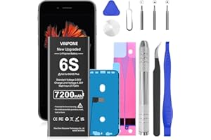 SHENMZ Battery for iPhone 6S (2025 New Version), 7200mAh Upgraded Higher Capacity 0 Cycle Battery Replacement for iPhone 6S M