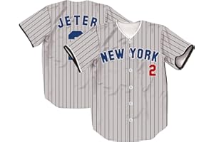 TIFIYA New York Jeter 2 Stripes Baseball Jersey NY Softball Shirts for Men/Women/Young
