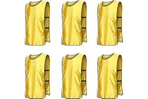 RE-HUO 6 Pack Scrimmage Vests/Sport Basketball Pinnies/Soccer Bibs for Kid and Adult