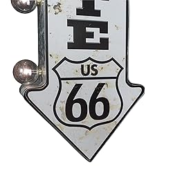 Route 66 Double-Sided Marquee Sign With Vintage