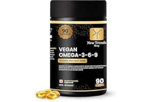 New Trends Shop Vegan Omega 3‑6‑9 – Plant‑Based Essential Fatty Acids from Flaxseed– Supports Heart, Brain, Joint & Skin Heal