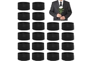 Kakalote 20pcs Mourning Arm Band, Elastic Adjustable Funeral Armband, Running Armband for Walking, Hiking and Biking, No Buck