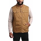 Bass Creek Outfitters Mens Duck Vest - Heavyweight Canvas Sherpa Lined Work Vest for Men - Insulated Mens Vests Outerwear