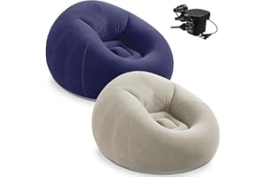 2Pcs Bean Bag Chairs for Adults Inflatable Chairs, Blow up Couch with Electric Air Pump Portable Folding Inflatable Lazy Sofa