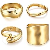 sailimue Chunky Gold Bangles Bracelets for Women - Non Tarnish 16K Gold Plated Cuff Bracelets Stack Hinged Open Bangle Trendy Jewelry Gifts