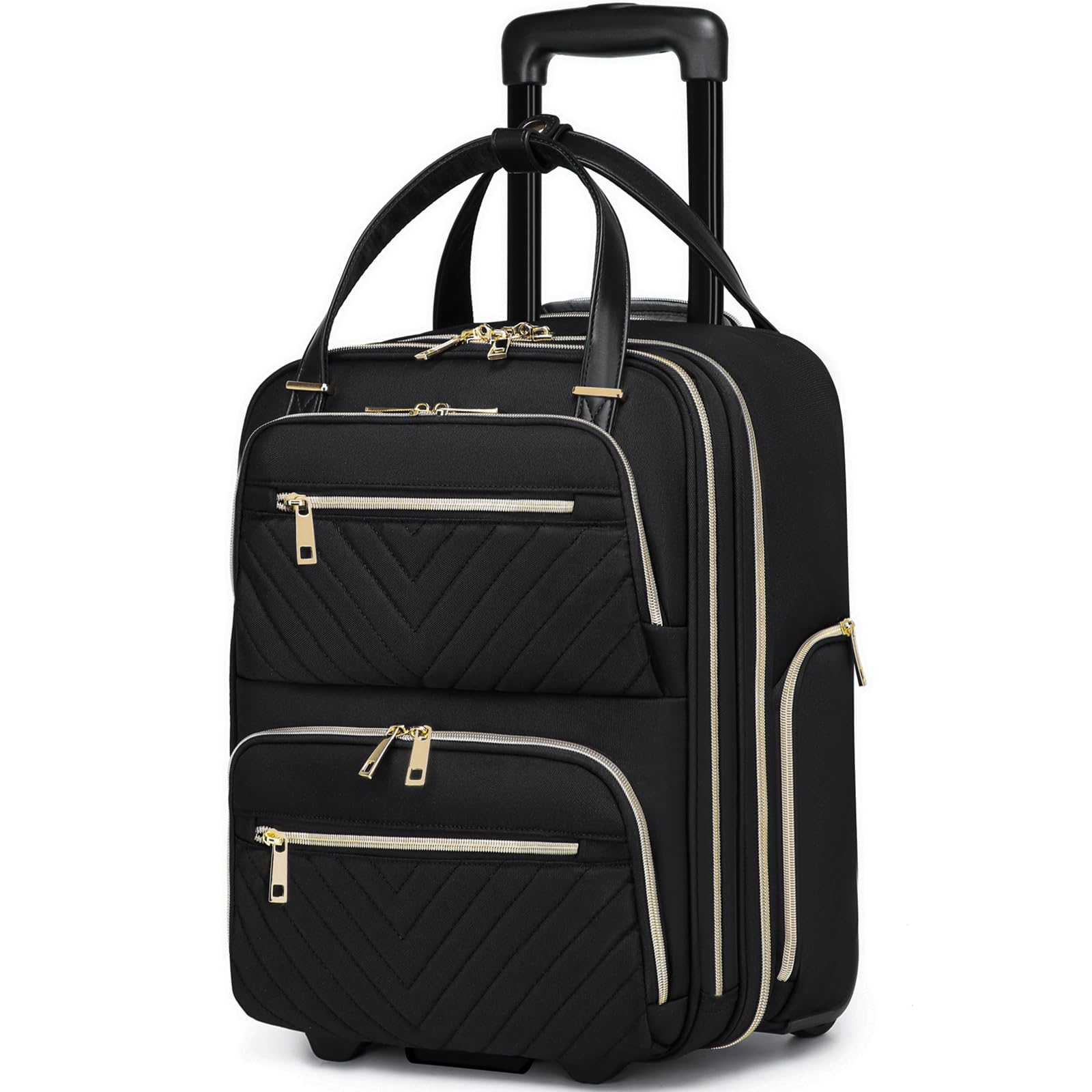 Photo 1 of RUCYEN Carry-On Underseat Luggage with Wheels,Underseat Lightweight Suitcase for Women Men,16 inch Airlines Luggage for Overnight Business Travel