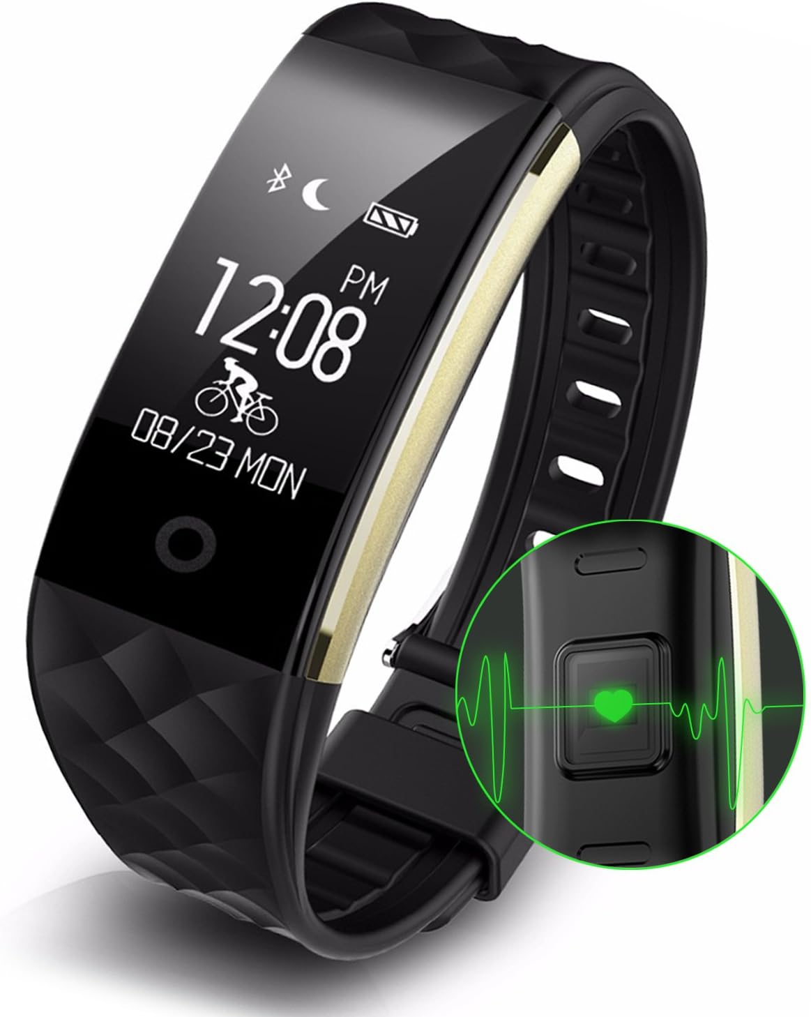 Fitness Activity Tracker Bluetooth Wristband Wireless Smart Watch Band Heart Rate Monitor HR Pedometer Track Steps Sleep Waterproof IP67 Bracelet for iOS & Android Smartphone