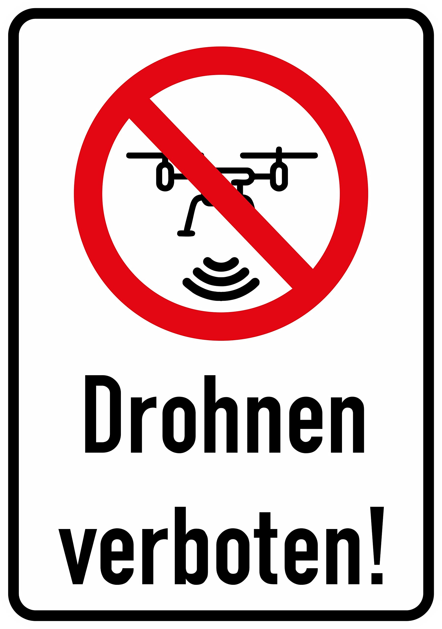 Daged Drones No Sticker 23 x 16 cm Safety Sign Sticker T-153