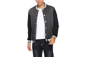 COOFANDY Men's Varsity Baseball Jacket Casual Letterman Jacket Lightweight Bomber Jacket