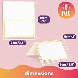 THE TWIDDLERS 200 Pack Foldable Wedding Name Place Cards with Gold Border view 3