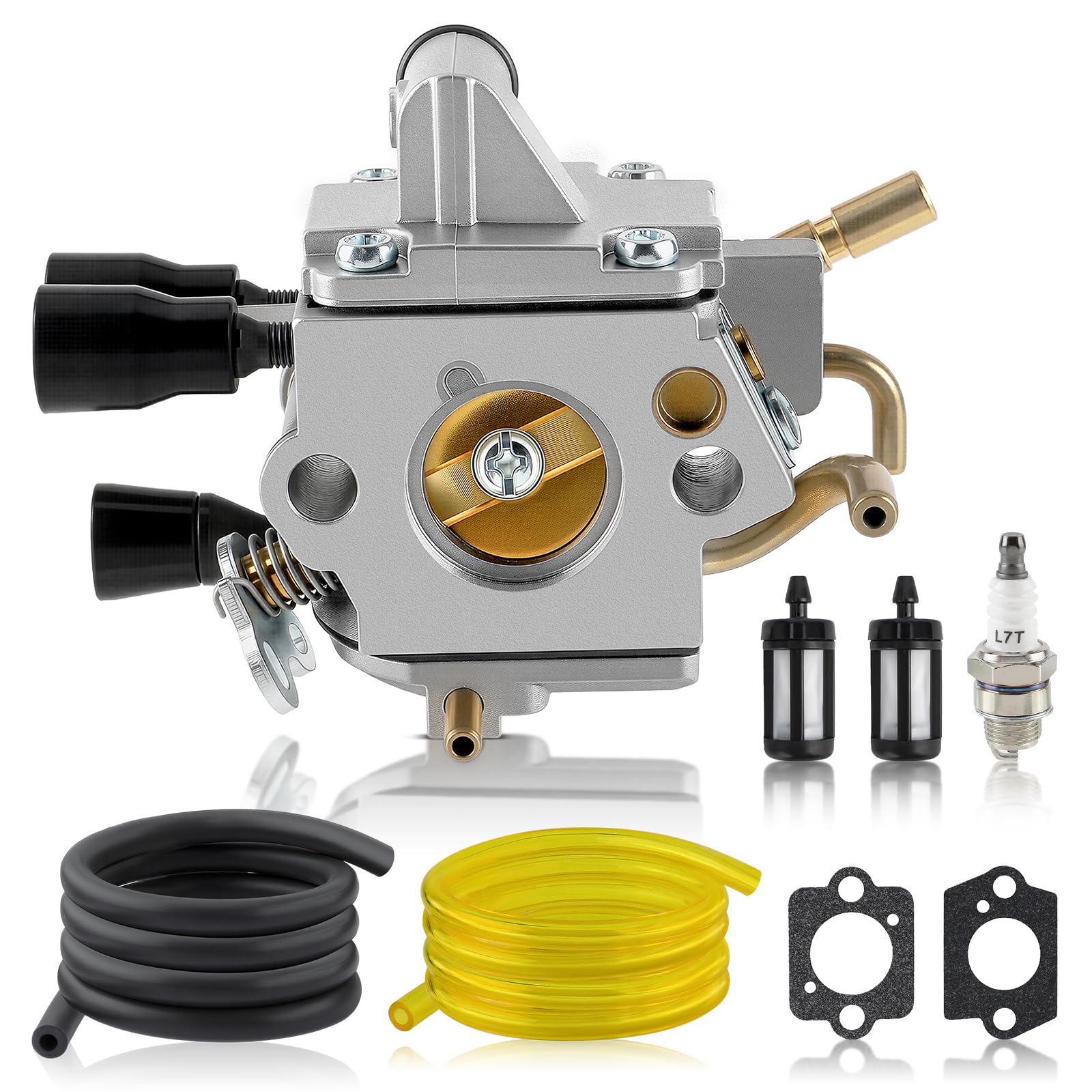 Photo 1 of CARBBIA 1137-120-0606 11371200606 Carburetor with Fuel Filter Fuel Line Spark Plug Gaskets Compatible with Stihl MS193TC MS193C MS193T MS193 MS 193 T Chainsaw Compatible with Zama 805a Carb