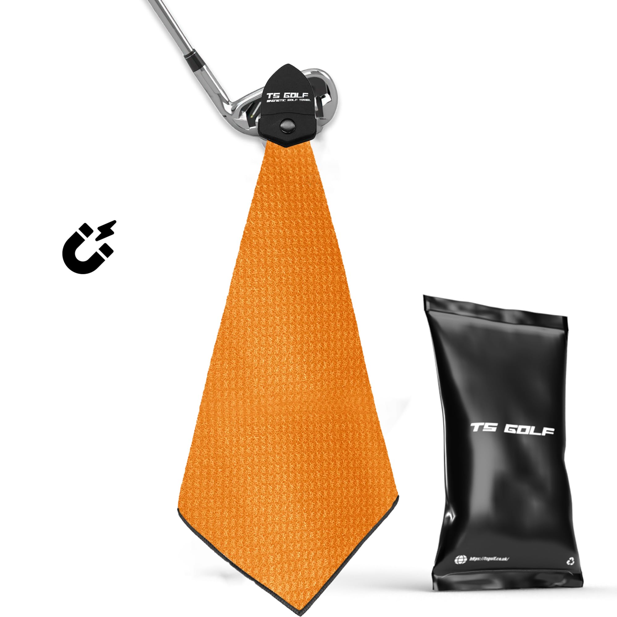 TS Golf Magnetic Golf Towel for Golfers | Best for golf gifts & golf accessories for Men and Women | Golf Towels for Golf Bags with Clip | Golf Microfiber Waffle towel