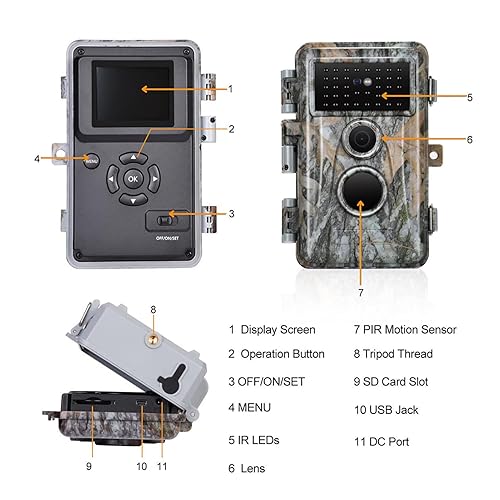 4-Pack Game Trail Camera, 64MP 1296P MP4 Video Cam with
