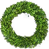 Boxwood Wreath 20 inch X-Large, Preserved Natural Boxwood Designed for Christmas Wedding Home Decoration, Farmhouse Style Realistic Full Green Real Decoration, Indoor Home Office Shop Hotel Decor