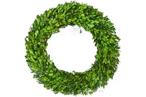 BOXWOOD VALLEY Boxwood Wreath 20 inch X-Large, Preserved Natural Boxwood Designed for Christmas Wedding Home Decoration, Farmhouse Style Realistic Full Green Real Decoration, Indoor Home Office Shop Hotel Decor