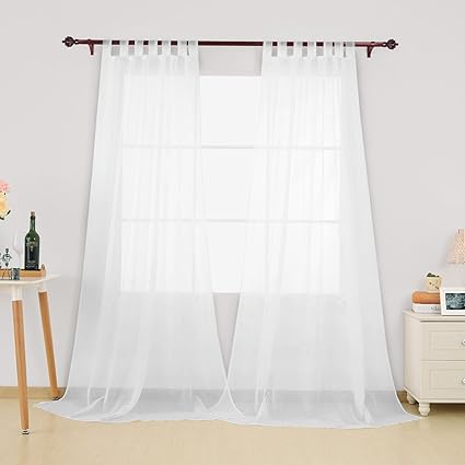 Deconovo Home Decorations Semi Transparent Voile Window Panels