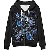 Showudesigns XS-5XL Zip Up Hoodie for Women Sweatshirt Pullover