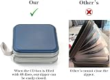 alavisxf xx 48 Capacity CD Case Hard Plastic Portable Travel Zipper Holder Dark view 4