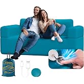 Aerogogo 2 Seat Portable Inflatable Couch for Camping with Built-in Pump | Fast Inflate Under 3 Mins Portable Air Couch, Heavy-Duty, Machine-Washable, Outdoor Couch for Backyard Beach Music Festival