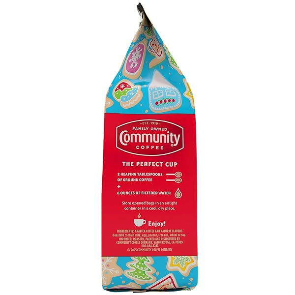 COMMUNITY COFFEE GRANDMA’S SUGAR COOKIE GROUND COFFEE, LIMITED EDITION HOLIDAY FLAVOR, NATURAL INGREDIENTS, 11 OUNCE (PACK OF 1)