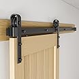 BONIKLUBA 6.6FT Sliding Barn Door Hardware Kit for Single Door-Sturdy&Smoothly&Quietly-Heavy Duty-Easy to Install, Fit 36"-40" Wide Door(J Shape Hanger)