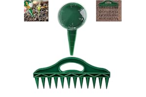Seeding Hole Puncher, Handheld Garden Seeder Dispenser Portable Seed Spacer Dibber Tool for Sowing Planting Loosening Soil Ga