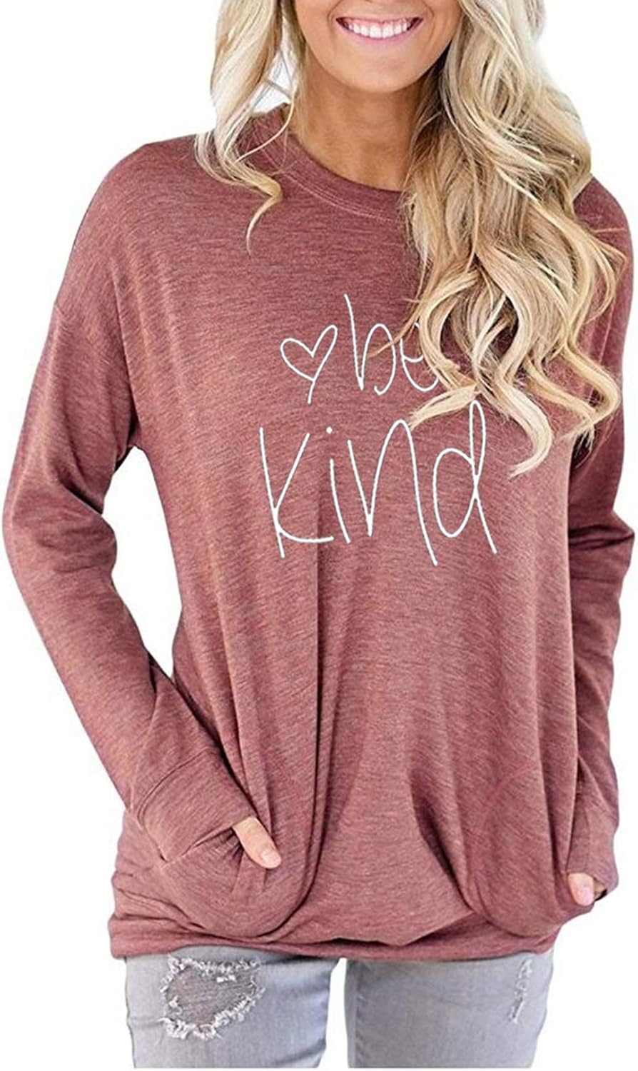 onlypuff Pocket Shirts for Women Casual Loose Fit Tunic Top Baggy Comfy Blouse