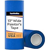 TapeManBlue Wide Blue Painters Tape, 12 inch x 60 yds, Made in America, Great Masking Tape for 3D Printing and Laser Cutting, Removes Cleanly for 21 Days
