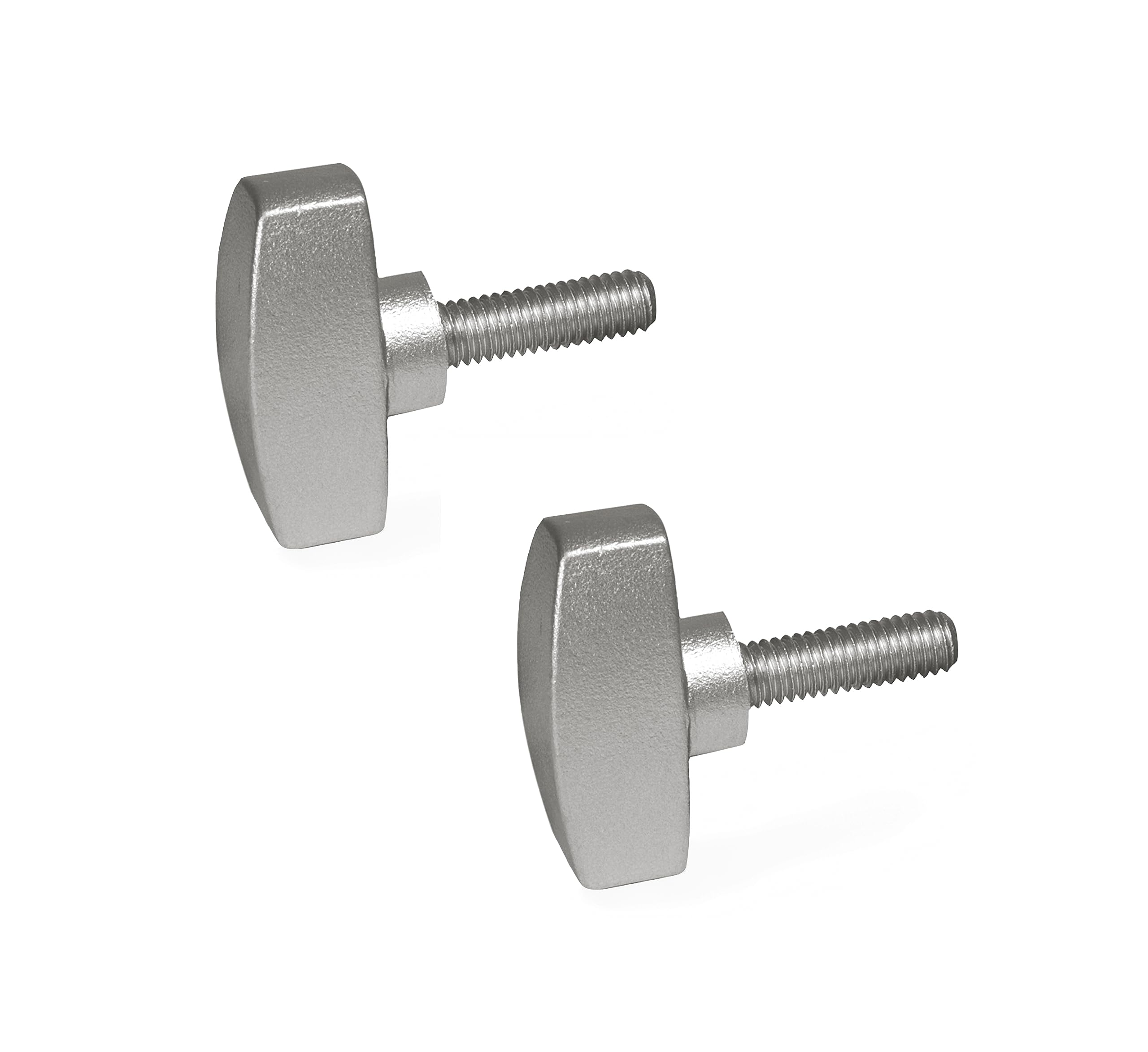 Ganter Standard Elements | Stainless Steel Wing Nut – GN 433 Handle Diameter 26 mm Stainless Steel Fine Cast Iron Pack of 2, Silver, GN 433-26-M6-16-MT