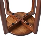 YMYNY 4pcs Solid Stackable Wood Round Stool, 27x27x45CM Brown view 9
