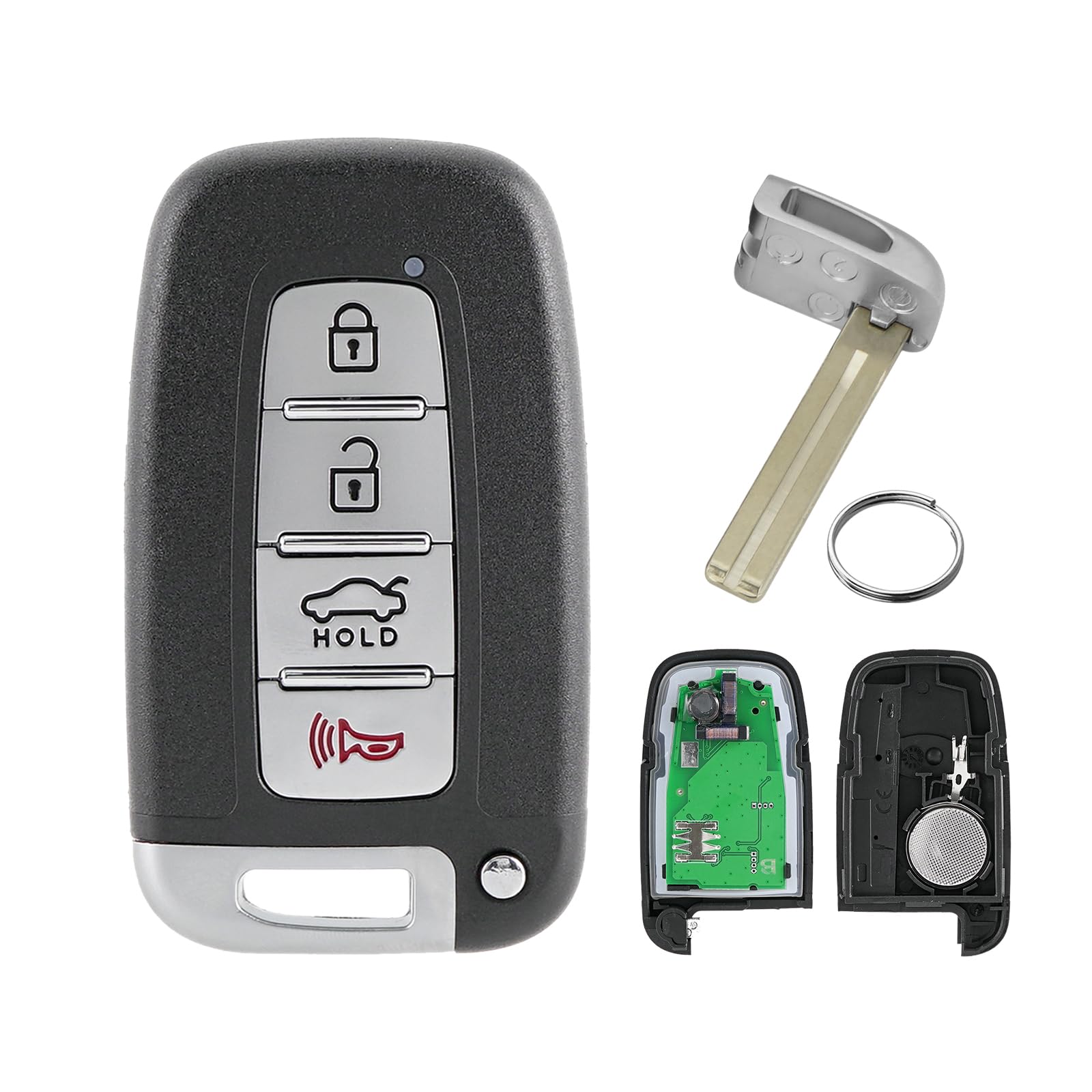 4 Buttons For Hyundai Remote Key Fob For Hyundai i30 Key Hyundai ix35 Key Hyundai Tucson Key 433Mhz with TOY40 Blade Key Ring SY5HMFNA04