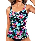 Yonique Women's Tankini Top Only Tummy Control Bathing Suits Top Modest Swim Tank Tops