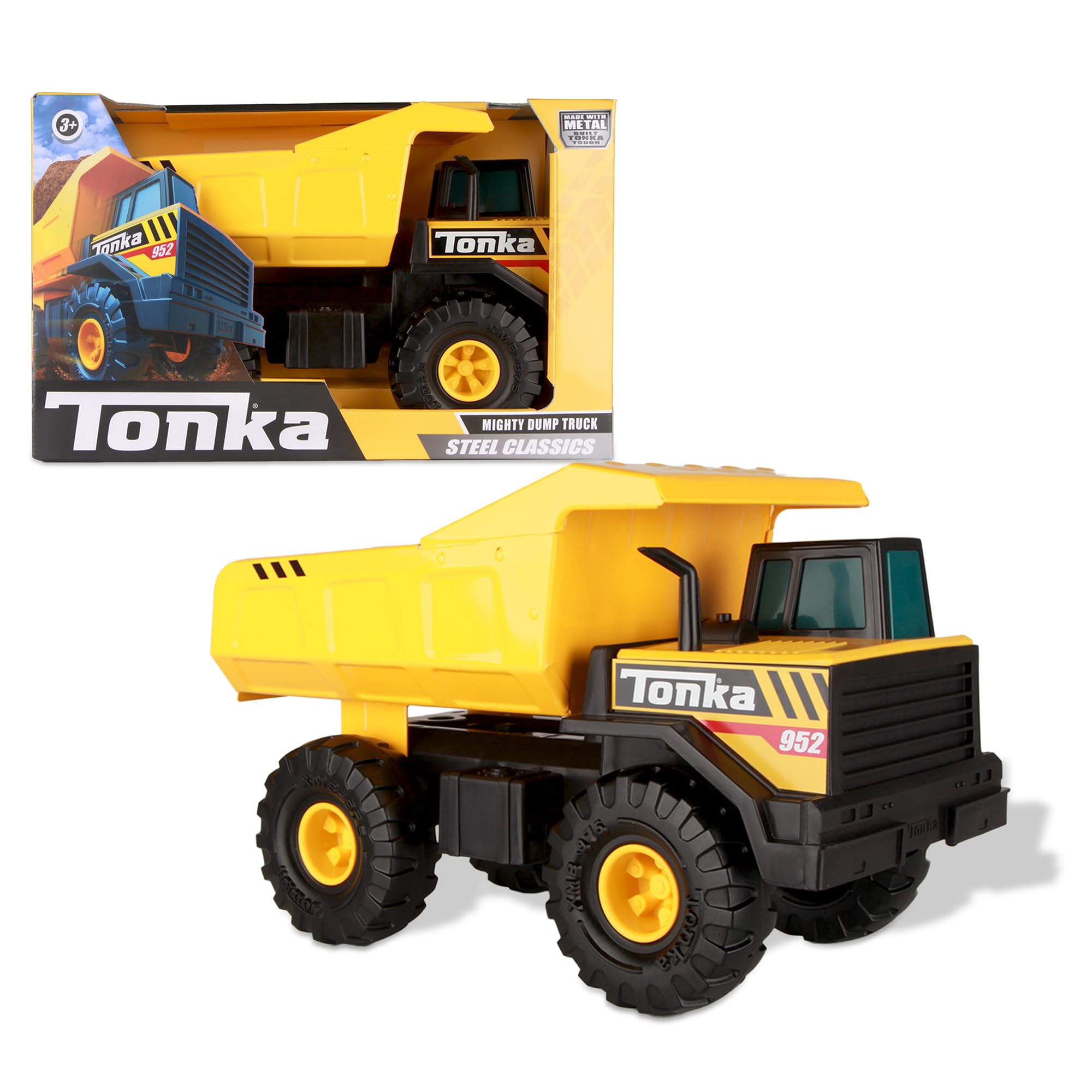 Tonka Steel Classics | Mighty Dump Truck | Kids Construction Toys for Boys and Girls, Vehicle Toys for Creative Play, Motor Skill Development for Kids Ages 3+ | Basic Fun 06025