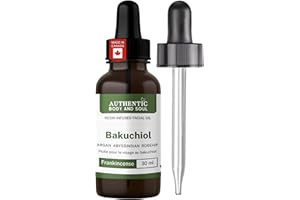 Pure Bakuchiol Face Oil, Herbal Infused Face Oils, Bakuchi, Argan, Rosehip, Frankincense Resin, Sea Buckthorn, 30ml, Made in 