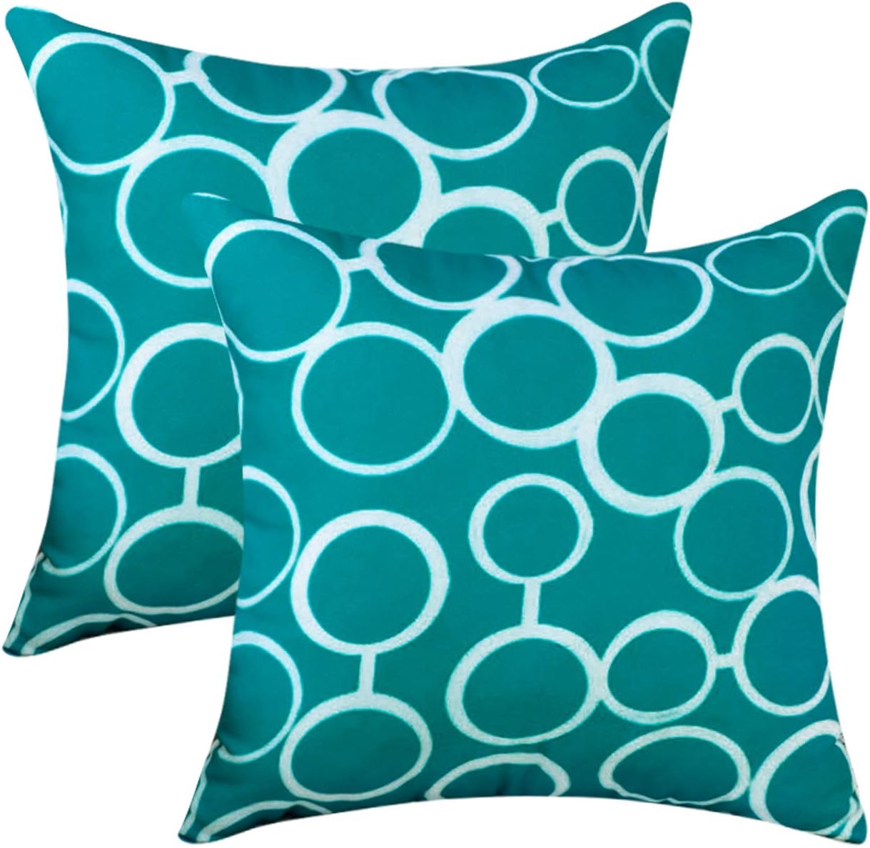 Topfinel Teal Cushion Cover Canvas Bubble Pattern Decorative Square Throw Pillow Cases for Sofa Bedroom 20 x 20 Inch, with Invisible Zipper 50cm x 50cm,Set of 2