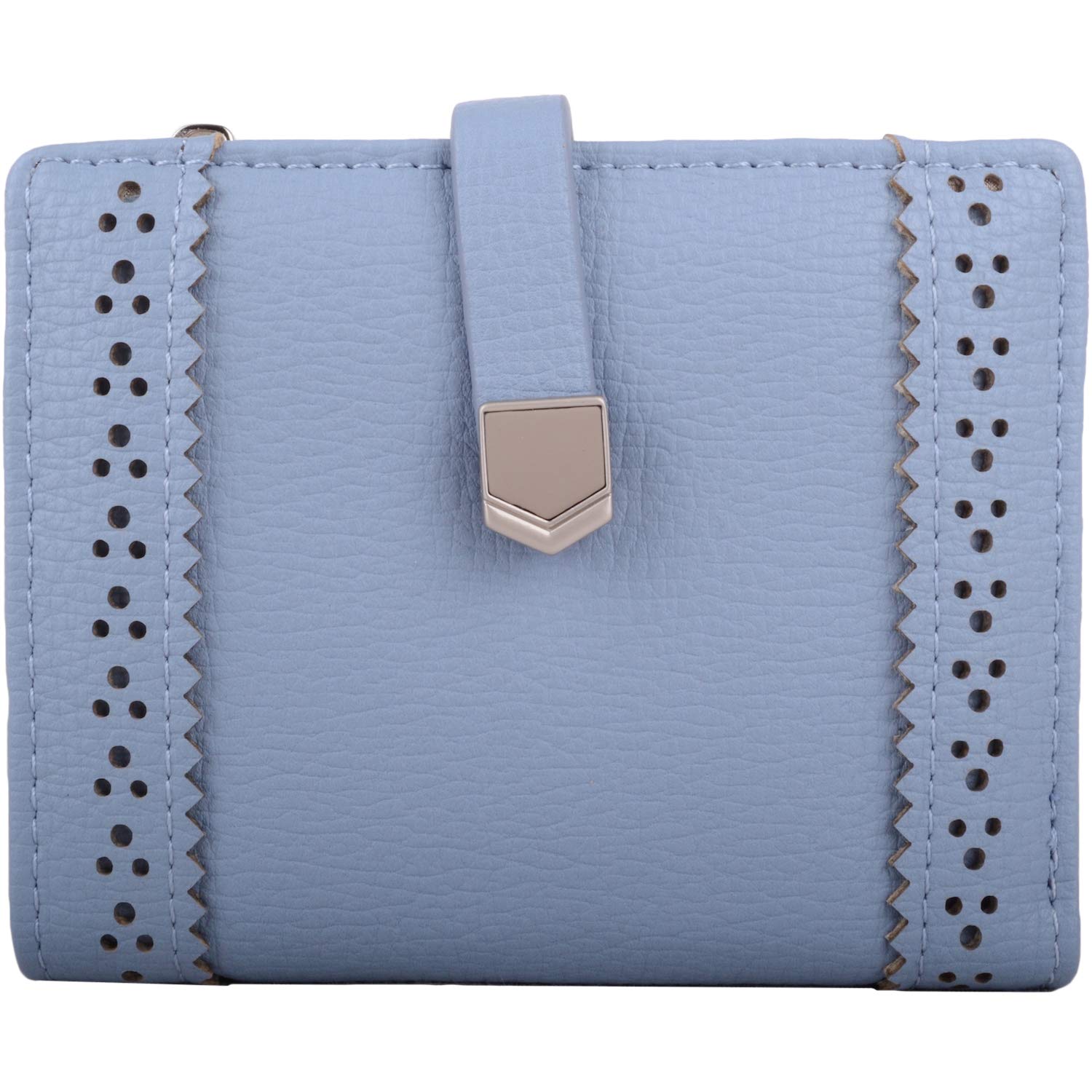 Womens Faux Leather RFID Protected Bi-Fold Money/Coin Holder/Purse - Blue